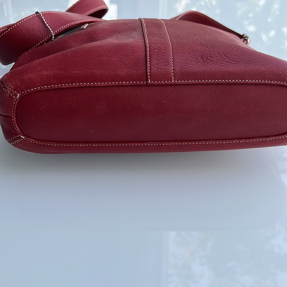 Coach Red Leather Shoulder Bag - Picture 7 of 9